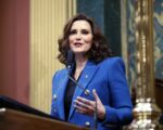 Michigan Gov. Gretchen Whitmer delivers her State of the State address to a joint session of the House and Senate, Jan. 25, 2023, at the state Capitol in Lansing, Mich.