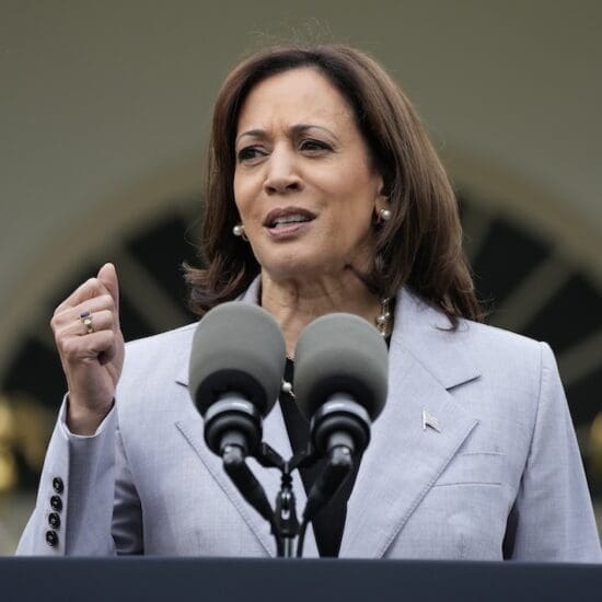 Vice President Kamala Harris speaks during an event about gun safety on Friday, Sept. 22, 2023, in the Rose Garden of the White House in Washington. (AP Photo/Jacquelyn Martin)
