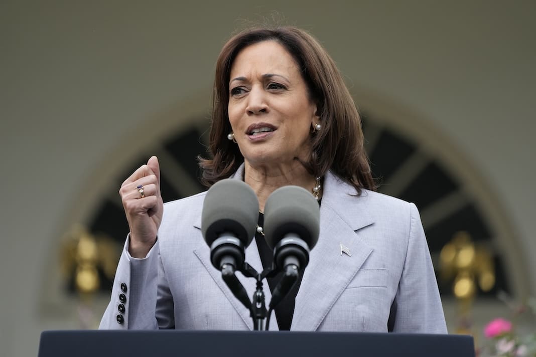 Vice President Kamala Harris speaks during an event about gun safety on Friday, Sept. 22, 2023, in the Rose Garden of the White House in Washington. (AP Photo/Jacquelyn Martin)