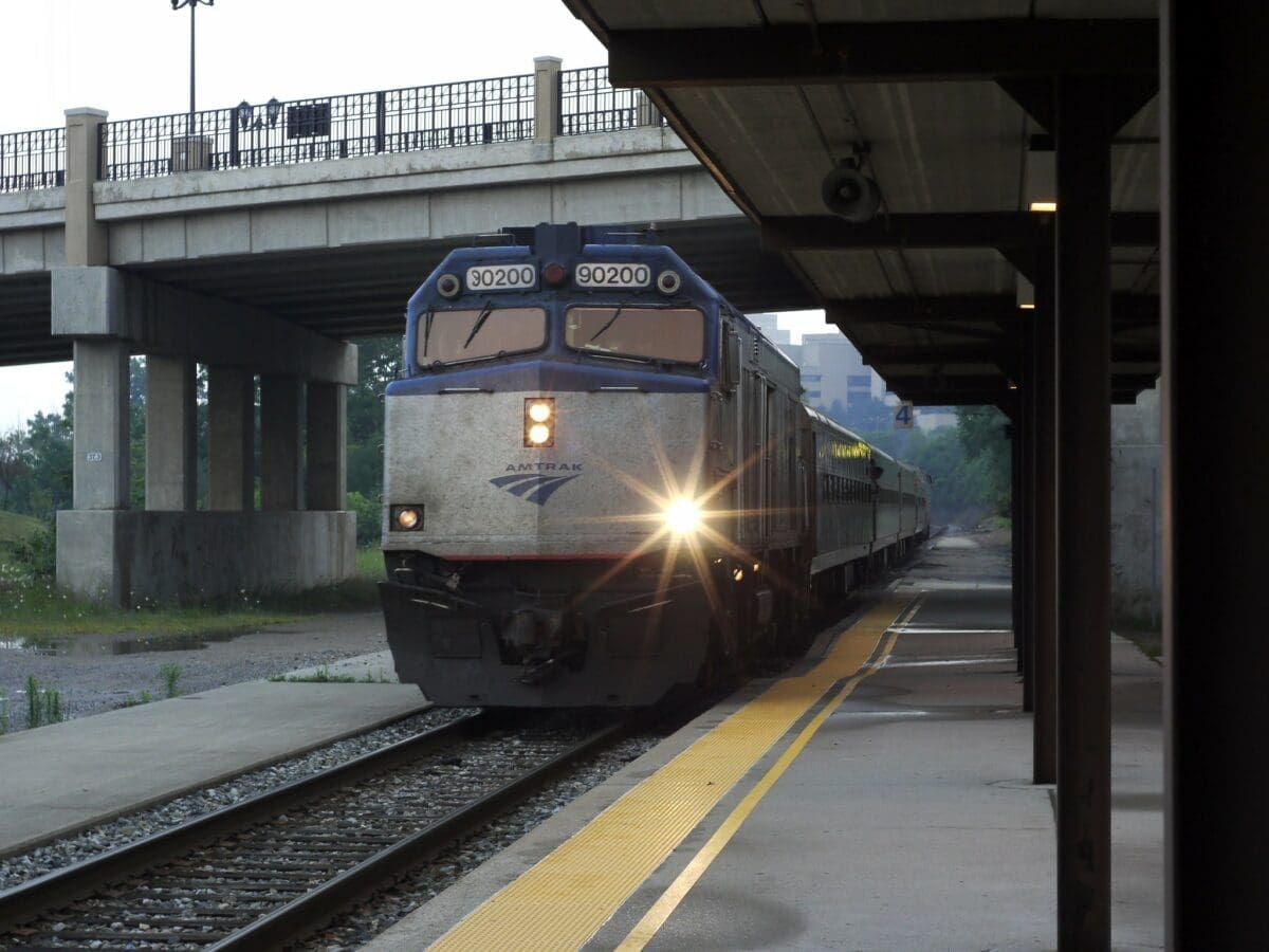 Amtrak arrival in Ann Arbor, Michigan.