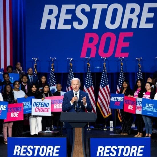 President Joe Biden speaks about the importance of electing Democrats who want to restore abortion rights, during an event hosted by the Democratic National Committee at the Howard Theatre in Washington, D.C., on Tuesday, October 18, 2022.