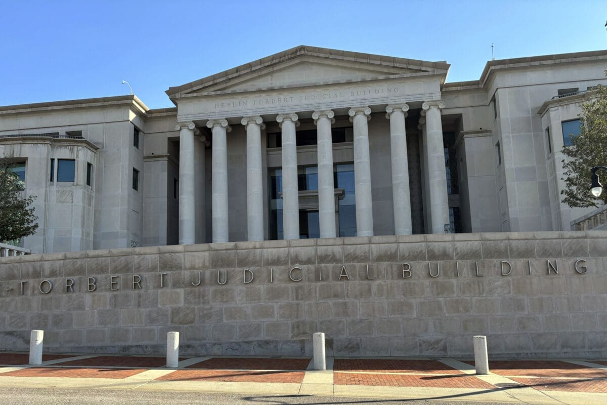 The exterior of the Alabama Supreme Court building in Montgomery, Ala., is shown Tuesday, Feb. 20, 2024.